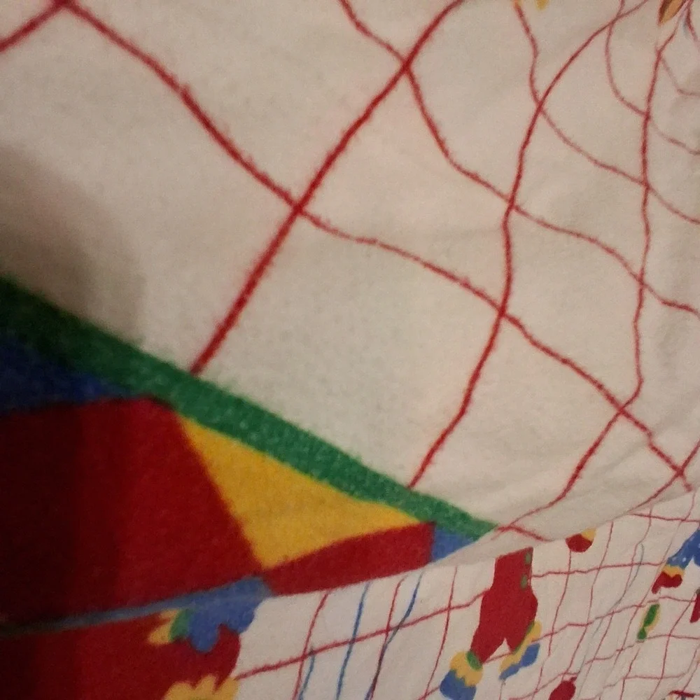 Vintage 80s Rainbow Circus‎ Clown Baby Crib Fitted Sheets EUC Lot Of 2